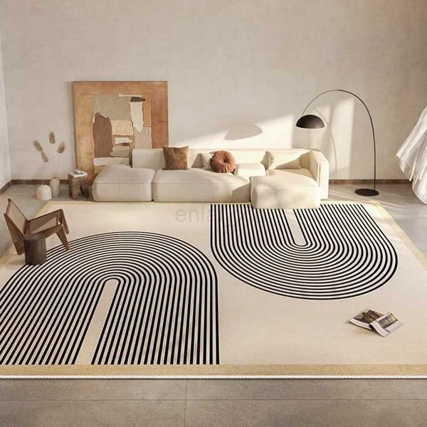 Modern Style Rugs for Bedroom Home Plush Lounge Rug Thickened Washable Floor Mat Simple Living Room Decoration Geometric CarpetY240729
