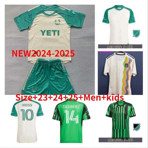 DRIUSSI 24 25 Austin FC soccer jerseys home 2024 PEREIRA Fagundez RIGONI ZARDES WOLFF GALLAGHER VAISANEN RUBIO RING football shirts kids fan