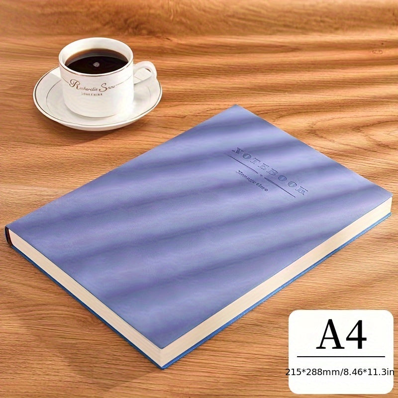 TEMU Thickened 180 Sheets - Horizontal Style - Extra Large A4 Soft Leather Minimalist College Student Blank Notebook Thickened Business Notebook