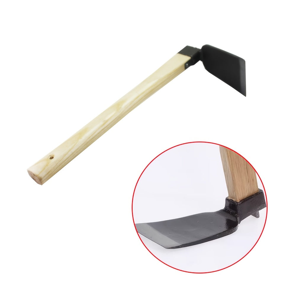 TEMU Premium Wooden Handle Garden Hoe - Metal Blade For Soil Loosening, Weeding & Planting - Essential Handheld Gardening Tool, Hoe Garden Tool