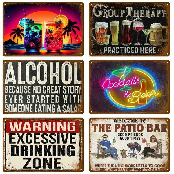 Metal Painting Beverages beer retro tin sign wall decorative art bars pubs manhole decorations wine metal sign posters whiskey flat wall pai