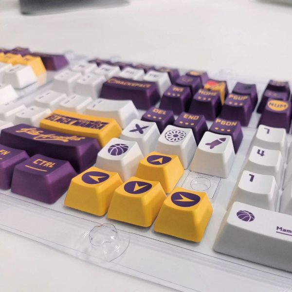 129 Keys Arabic Korean Russian Basketball Purple Gold keycap OEM Profile Dye-Sub PBT Keycaps For MX Switch Mechanical Keyboard