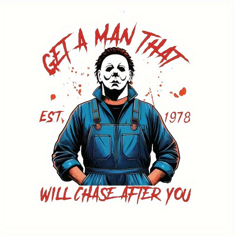 TEMU Halloween Vintage Heat Transfer Decal - Durable Long-lasting White Plastic For Diy T-shirts, Hoodies, Jeans, Backpacks, Jackets, Handbags &