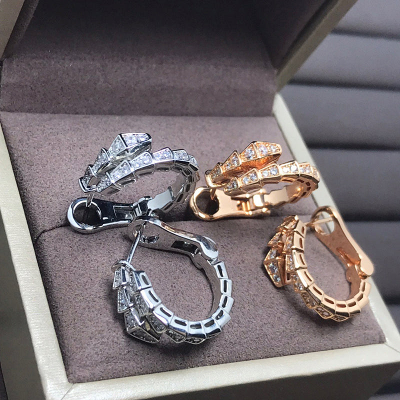 18k gold stud earings serpentine 3 colour hoops earing studs valentine day earrings multi styles stud jewelry silver versatile geometry hoops gifts