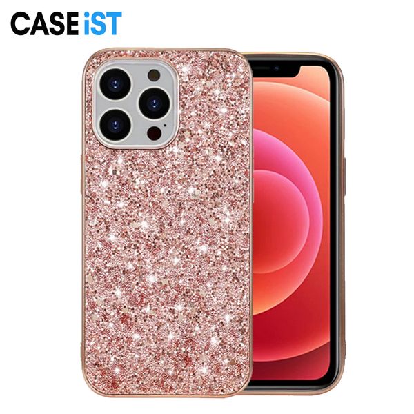 CASTiST Luxury Full Diamond Phone Case Electroplating Glitter Bling Powder Sequins Women Gift TPU PC Back Cover For iPhone 15 14 13 12 11 Pr