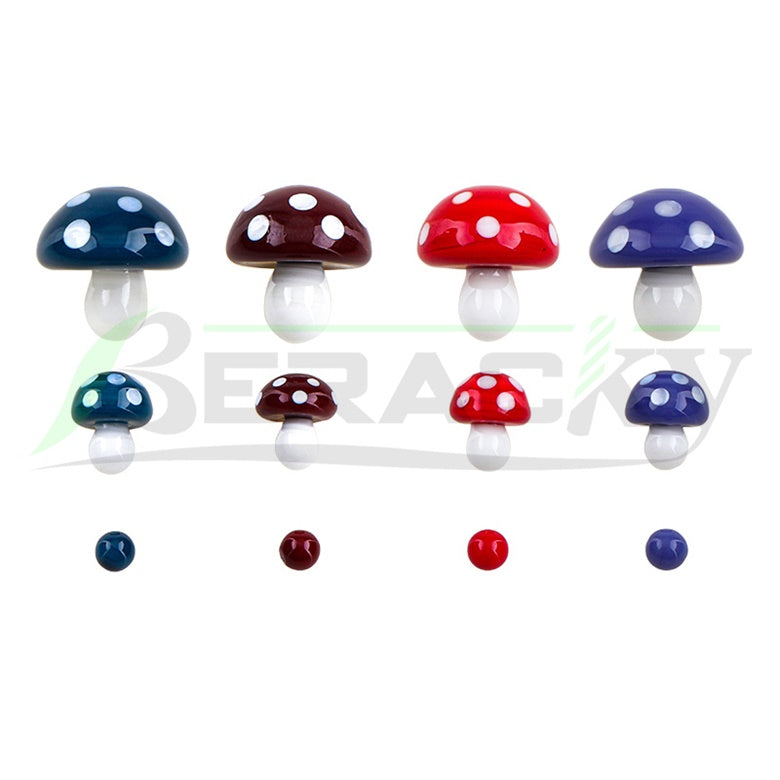 Beracky Smoking Accessories Mushroom Glass Terp Slurper Set 22mm 12mm 6mm Wig Wag Glass Solid Marble Pill Pearls For Slurpers Blender Quartz Banger