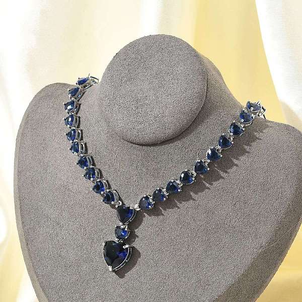 Latón zirconia cúbico collares pendientes del corazón