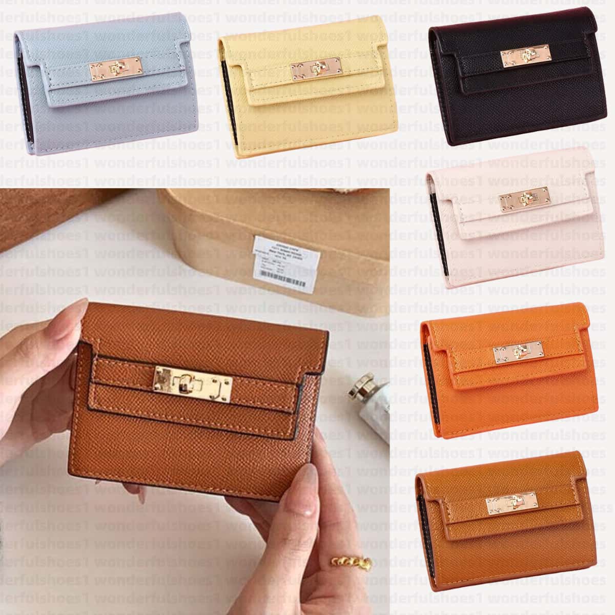 Luxury card holder for women classical letter credit business leather fashion card holder clutch bags designer woman handbags card case accordion wa