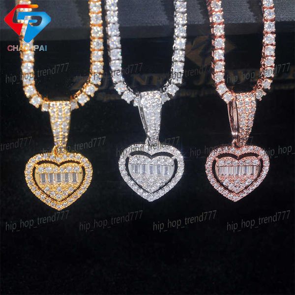 Hot selling personalized heart-shaped pendant with copper inlaid with moissanite suitable for wearing 6.5m necklace trade