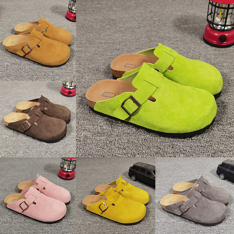 Designer Sandals mens Womens slippers clog Suede soft footbed slides chestnut dusk burnt olive sand chocolate khaki summer beach sandal outdoor slid