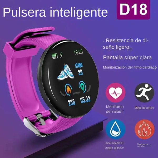 Women Smart Watch Men Smart Bracelet LED D18 Smartwatch Waterproof Smart Touch Screen Bracelet Smartband Inteligente For Android