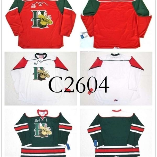 GC2604 C26 Customize QMJHL Halifax Mooseheads 2012-Pres Mens Womens Kids Hockey Cheap Jerseys Goalit Cut Custom Any name NO. White Green Red