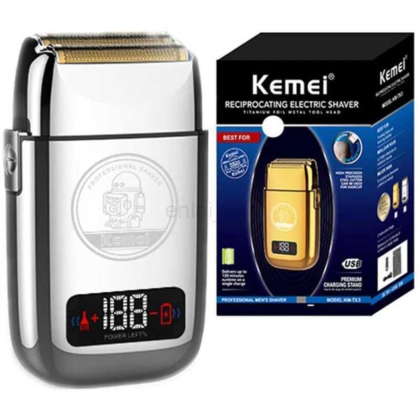 Kemei Tx3 Metal Housing Rechargeable Electric Shaver For Men Hair Beard Electric Razor Bald Head Shaving Machine ProfessionalY240729