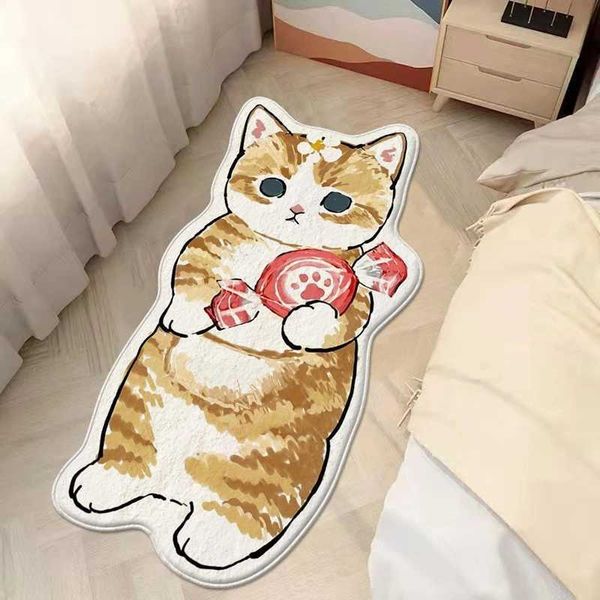 Kawaii cartoon bedroom carpet fluffy soft bed carpet anti slip floor mat childrens and girls bedroom long area carpet home decoration tape W