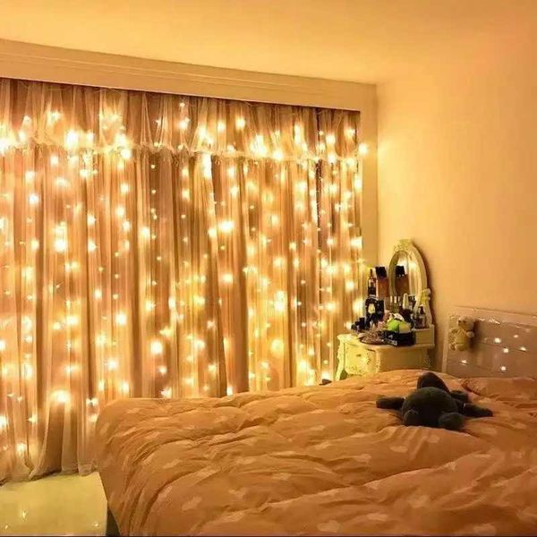 3M 4M 6M Outdoor 8 Mode Garden Light LED USB Curtain Light String Wedding Christmas Party Holiday Decoration Garland Fairy Light zyc241120