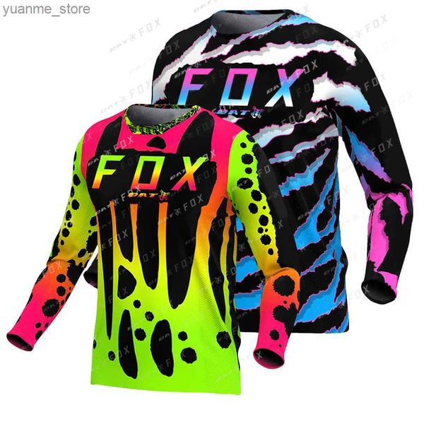 Cycling Shirts Tops Mens BAT Jersey Downhill Jersey Motocross Shirt Mountain Bike Jersey Offroad DH Enduro Cycling Jersey Maillot ciclista Y
