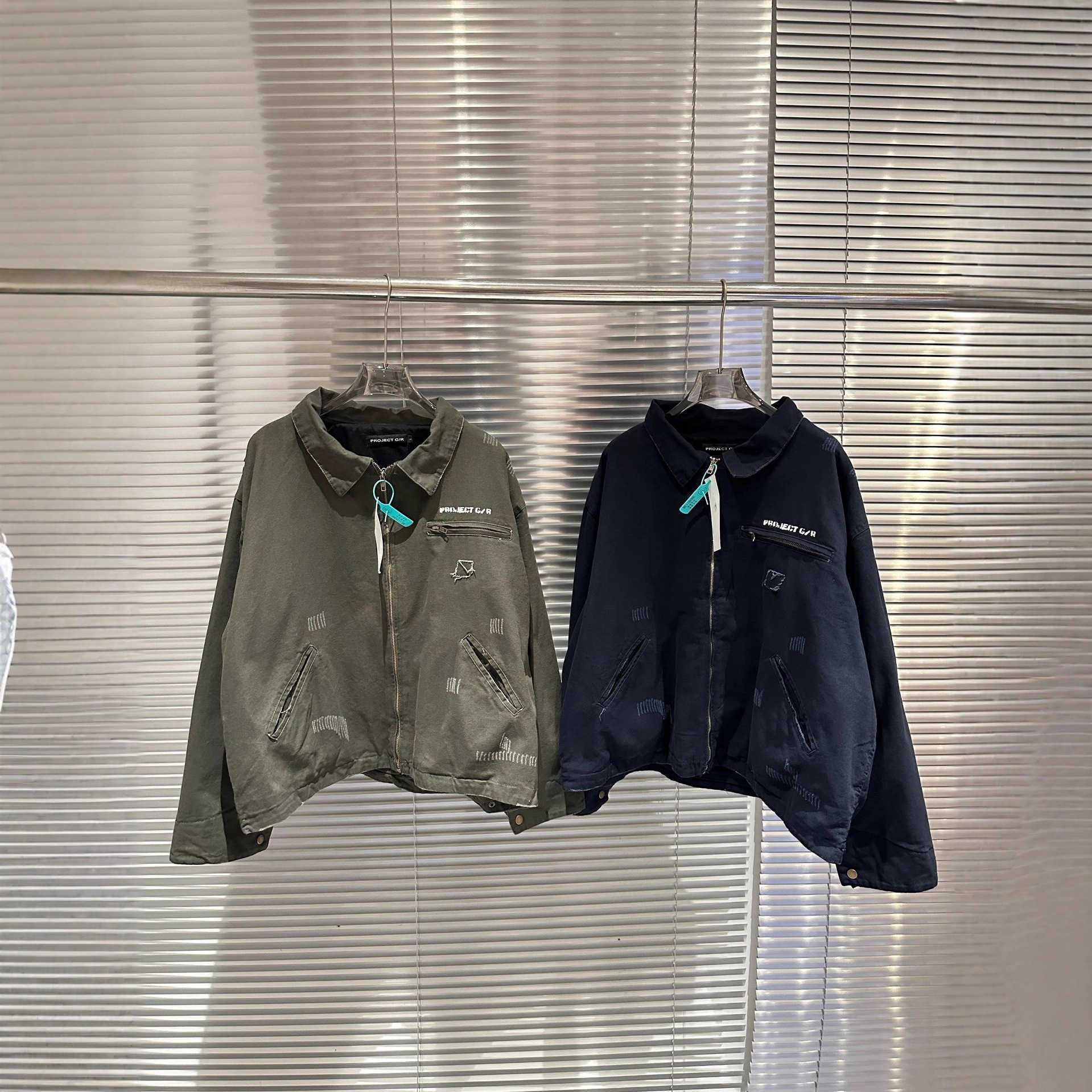 GR washed and distressed vintage silhouette Detroit workwear jacket for men and women outerwear J251025