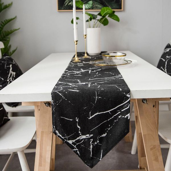 Table Runner Marble Crackle Table Runners Table Decor For Home Party Wedding Christmas Decoration Dining Room Restaurant Table Gadget 230322