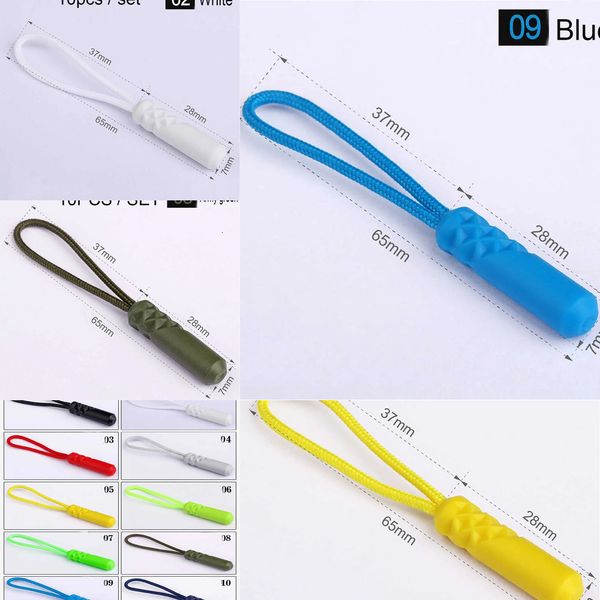 Update New 10Pcs-Set 10 Color Zippers Pull Puller End Fit Rope Tag Replacement Clip Broken Buckle Fixer Suitcase Tent Backpack Zipper Cord