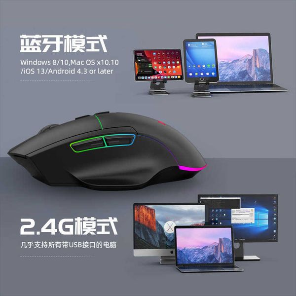 Mice Bluetooth mouse the third mock examination TYPEC charging wireless RGB game mouse computer accessories S25211