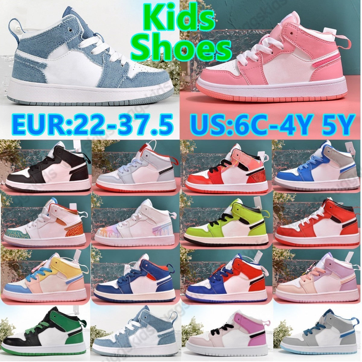 4y 5y 1s Kids Shoes Toddlers Sneakers Lucky Green True Blue boys girls trainers youth Baby Infants Chicago Valentine&#039;s Day Basketball Shoe