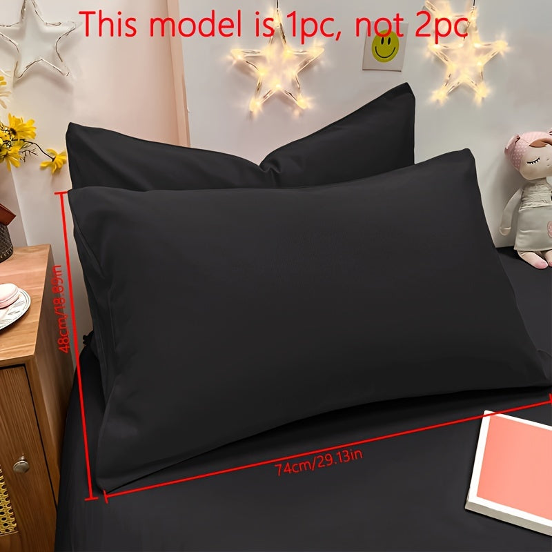TEMU 1pc Brushed Solid Color Pillowcases (without Pillow Core), Soft & Breathable Pillowcases With Envelope Closure, Cover For Living Room Sofa