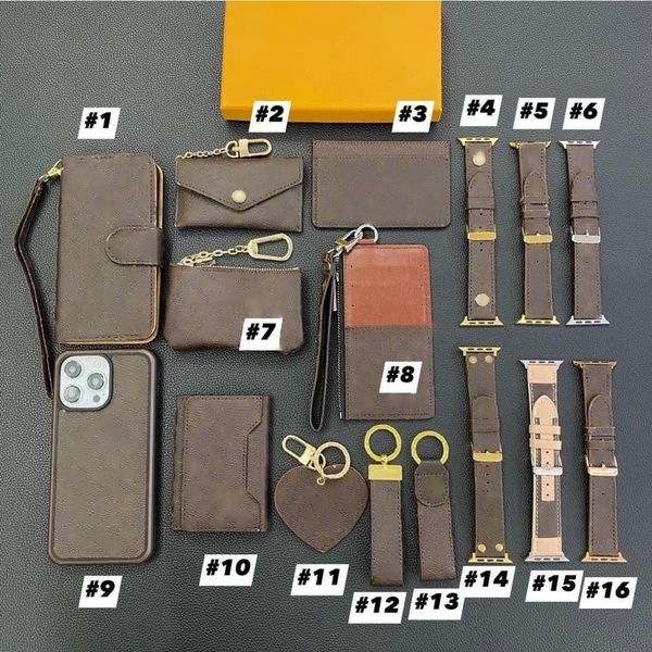 brand designer brown with letter Card Holders cardholders coin purse keychains keyrings phone case watch bands