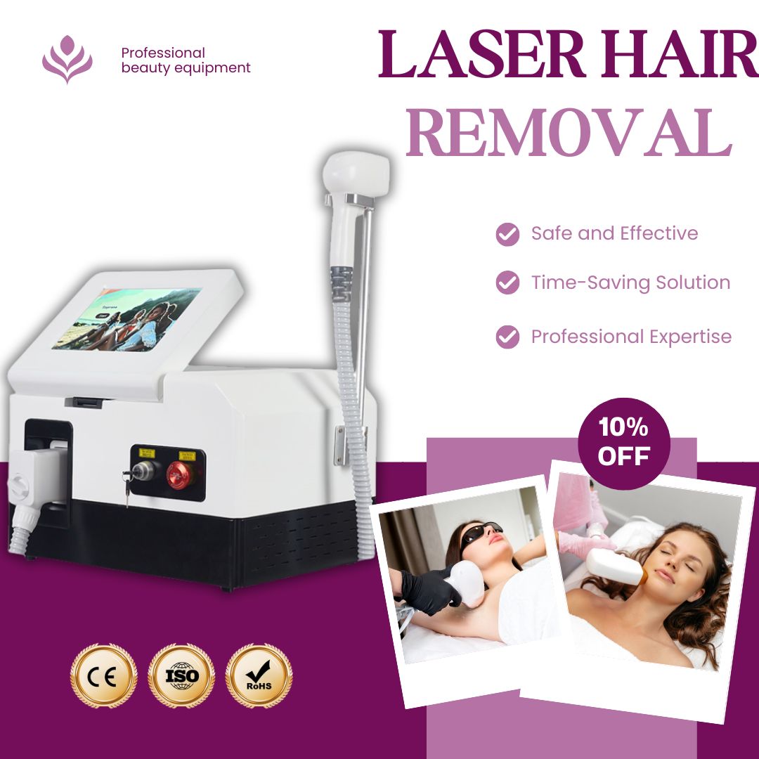 808nm Diode Laser Hair Removal Equipment Professional Triple Wavelength Painless Permanent Hair Removal Machine For Salon Or Clinic