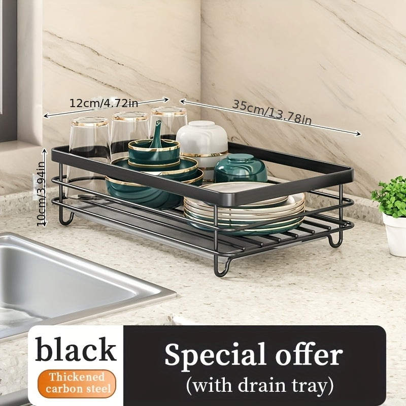 TEMU Multi-functional Metal Storage Rack With Drip Tray. Compact Storage Rack, Fruit Drainer, Cup Holder, Outdoor Grill Utensil And Dish Rack. Holds