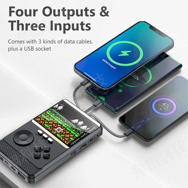 Q18 Mini Game Console Power Power Bank Portátil RETRO Handheld Console de jogo 6000mAh Capacidade SN 500 Classic Games Z241226