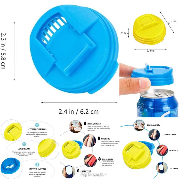 New 2Pcs Reusable Lids Tight Seal Beverage Can Protection Cover Cap For Soda Beer Energy Drink