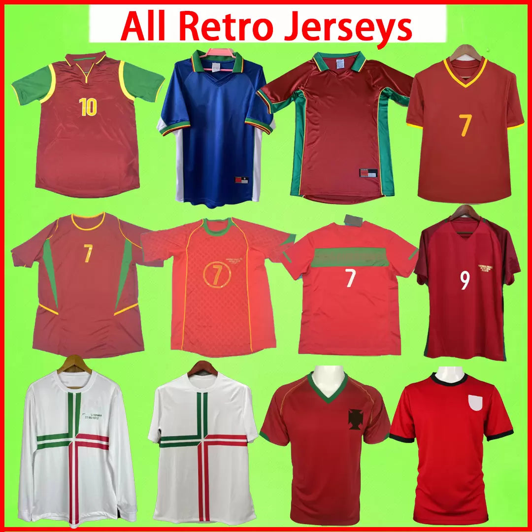 Portugal Retro Soccer Jerseys Portugieser 1966 1969 1998 1999 2000 2002 2004 2006 2010 2012 FIGO Portuguesa Football Shirts Vintage Portuguese 66 69