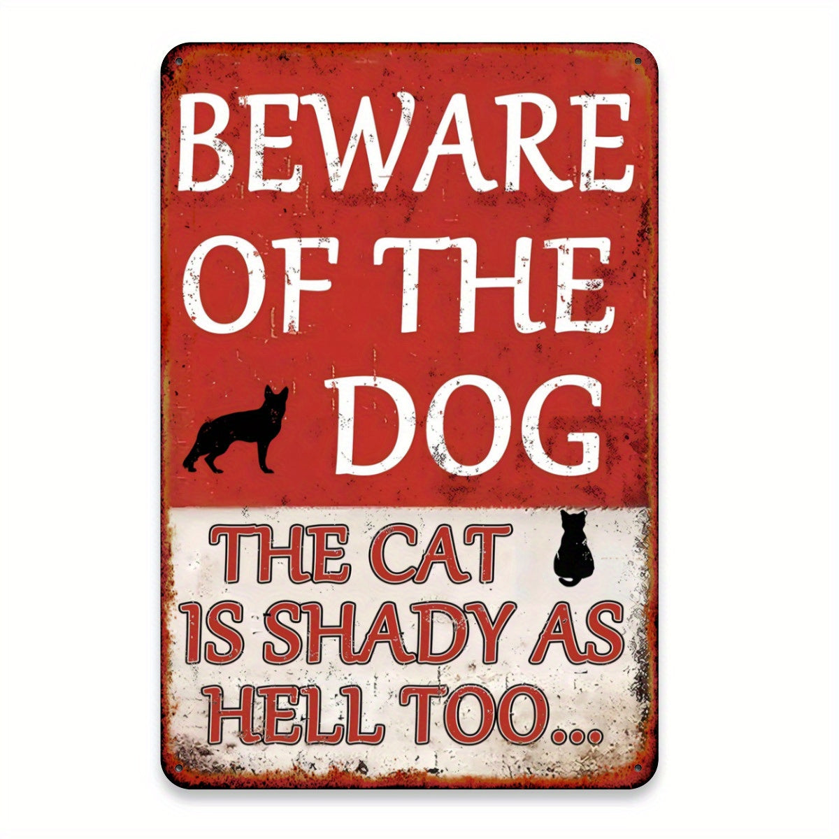 TEMU 2d Flat, 1pc & The Cat Is Shady As Metal Sign, Humorous Pet Warning Iron Wall Decor, 8x12 Inch, For Bar, Cafe, Club, Perfect For Room Decor