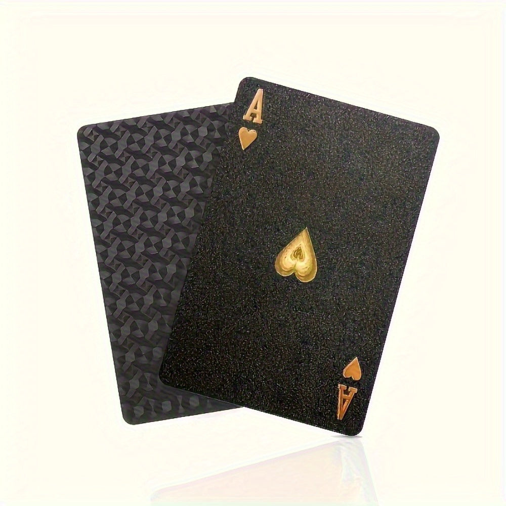 TEMU Of Monwah Handmade Black Playing Cards With Golden - Durable Plastic Playing Cards For Parties, Easter-carnival Gifts, Collectors And Tabletop