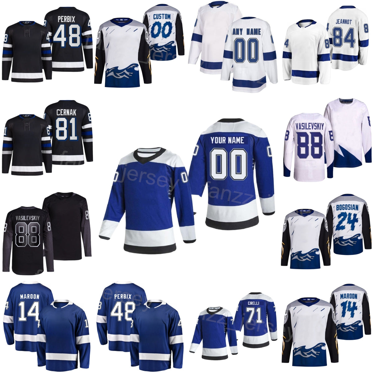 Alternate 2024 Hockey 84 Tanner Jeannot Jersey Man Woman Youth 71 Cirelli 88 Andrei Vasilevskiy 48 Nick Perbix 81 Erik Cernak 14 Pat Maroon 24 Zach