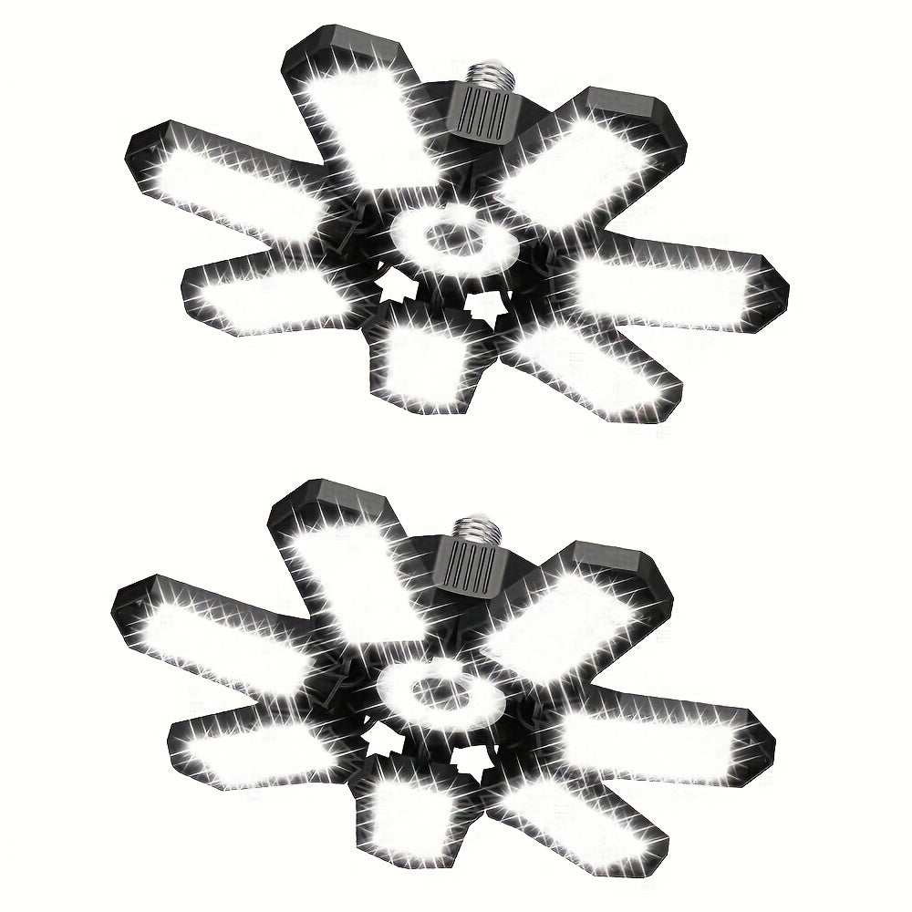 TEMU Deformable Ceiling Lighting Led Garage Lights Bulb, 6500k Shop Light With 7+1 Adjustable Panels Led Garage Lighting Basement Barn E26-e27 Led