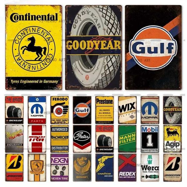 Dads Garage Vintage Tin Sign Car Tire Metal Sign Decorative Panel Garage Farmhouse Bar Man Cave Club Wall Decoration X241113