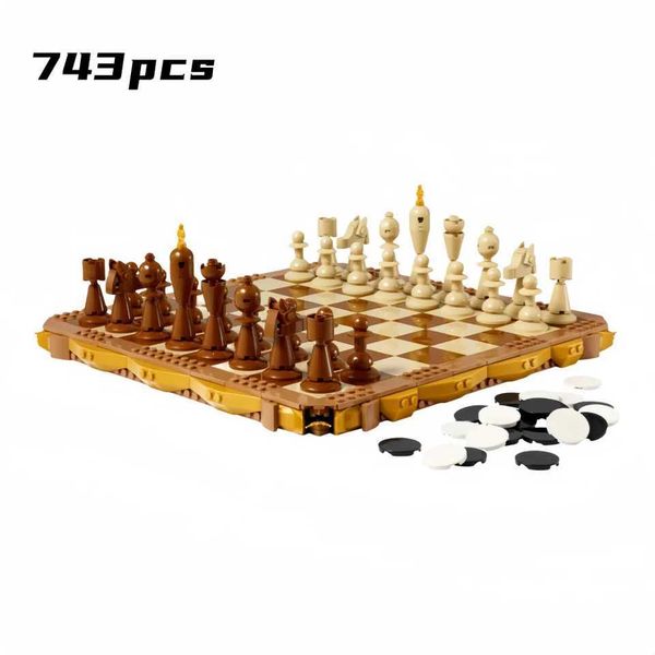 743pcs Tradicional conjunto de xadrez Modelo de jogo Bricks 40719 Bloco de construção de chessboard para crianças criativas Toys Presentes d