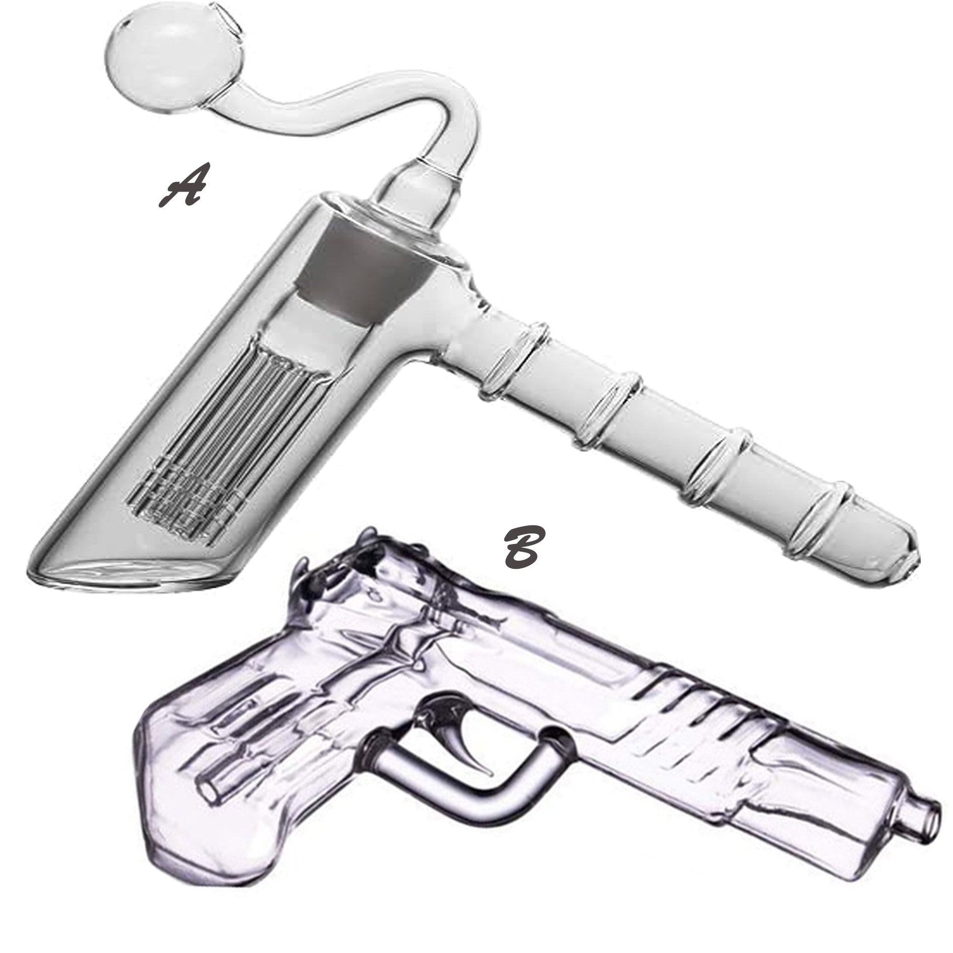 Hammer Smoking Glass Oil Burner Pipe Gun Glass Bong Hookahs Hand Smoking Water Pipe Bubbler Diffuse Downstem Dab Rig