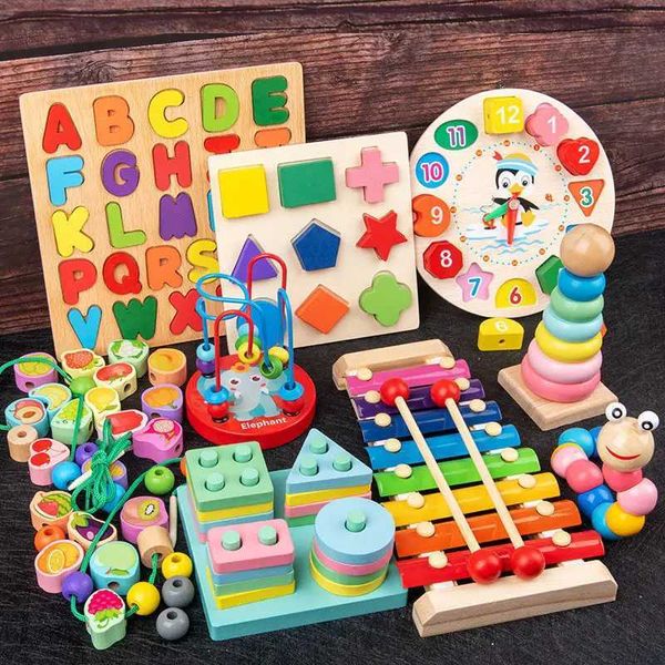 Intelligence toys Montessori wooden toys for 3 years boys and girls baby development games childrens education and learning toys for 12 year