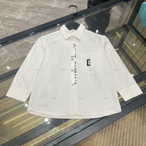 Brand Baby Shirt Long sleeved Kids lapel jacket Size 100-160 CM Simplified letter logo printing Child Blouses