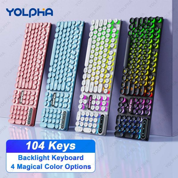 Keyboards 104Keys Wired Keyboard with RGB Backlit Breathing Light Gaming Wired Ergonomic Keyboard for Computer Laptop for PC Gamer Office CL