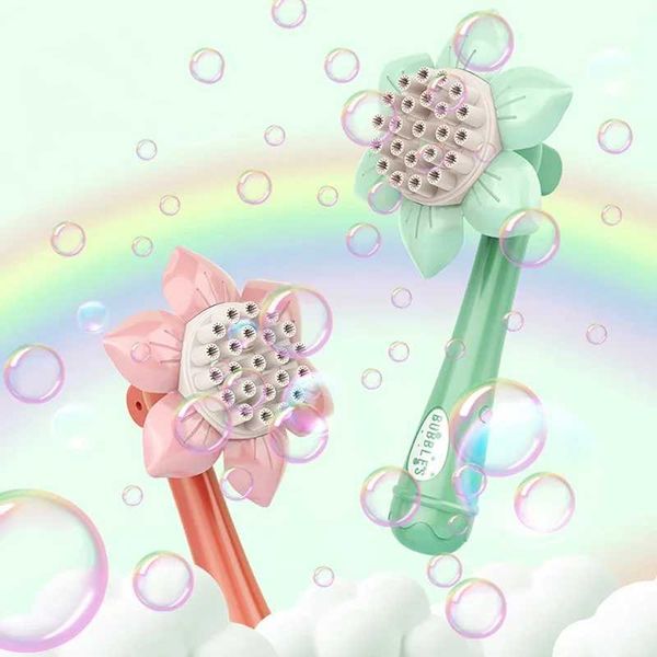 Novelty Games Bubble gun childrens toys 23 hole bubble machine soap hair dryer toys summer party games electric soap bathroom toys childrens