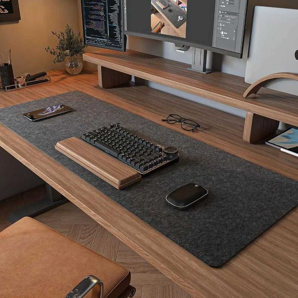 Gaming Accessories Wool Felt Mouse Pad Large Size Writing Mat Keyboard Mice Mat Non-slip Home Office Computer Desk ProtectorM240802