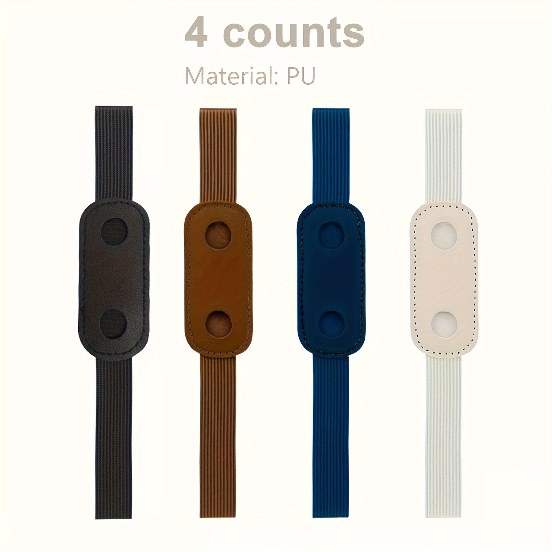 TEMU 4-pack Stretchable Pu Leather Pen Holder Set, Elastic Band Clip For Notebooks, Journals, Sketchbooks - Durable, Secure, Stylish Accessory For