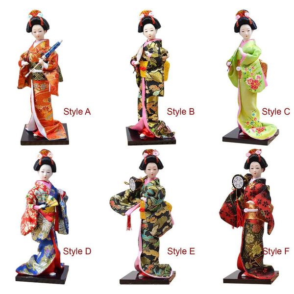 Ethnic Japanese geisha dolls folk families desktop decoration sculptures Japanese dolls decorative girls W240828