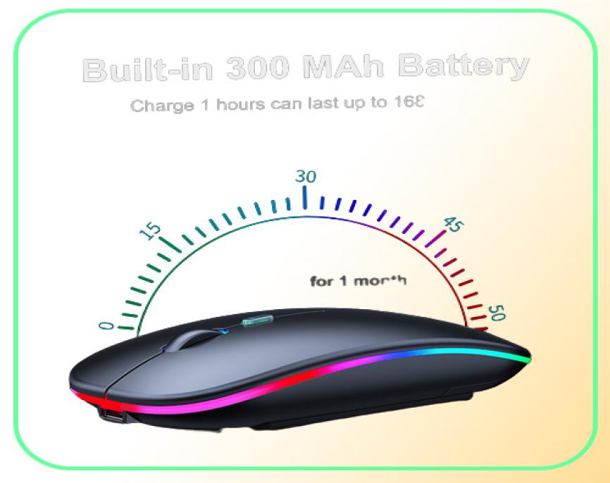 Wireless Mice Bluetooth RGB Rechargeable Wireless Computer Silent LED Backlit Ergonomic Gaming For Laptop PC8017943