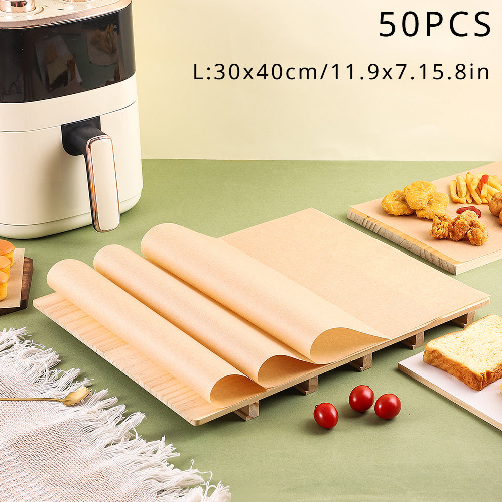 TEMU Bbq Parchment Paper - 50-pack, 6x8-9x13-12x16 Inch Pre-cut Nonstick Baking Sheets For Roasting, Cooking, Grilling, Frying & Steaming –