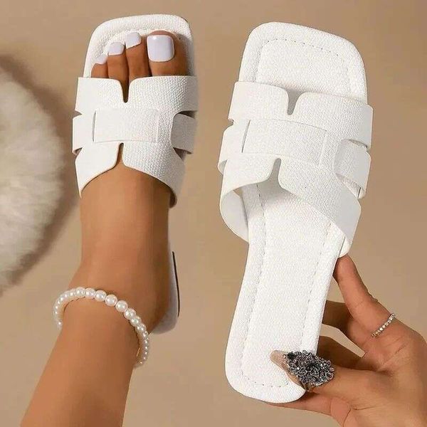 Summer Slippers Women Flat Outdoor Trend Beach Sandals Female Flip ps Brand Design Slides Shoes Woman 2024 Big Size 43