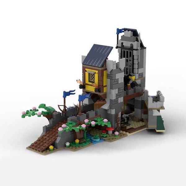 Blocks 521 Medieval Black Falcon Tower Castle Model Building Bricks Moc Technology Assembly Modular Blocks Gift Christmas Toy Z250117